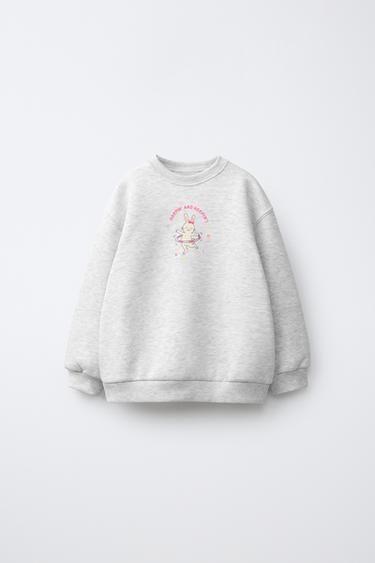 Zara ANIMAL GRAPHIC SWEATSHIRT - Gray marl