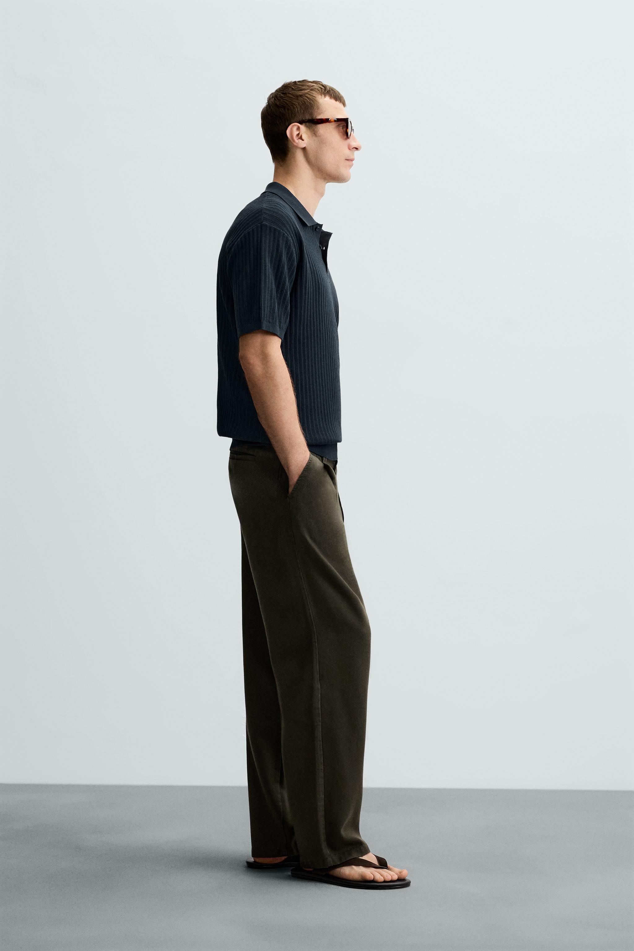 VERTICAL TEXTURED KNIT POLO SHIRT