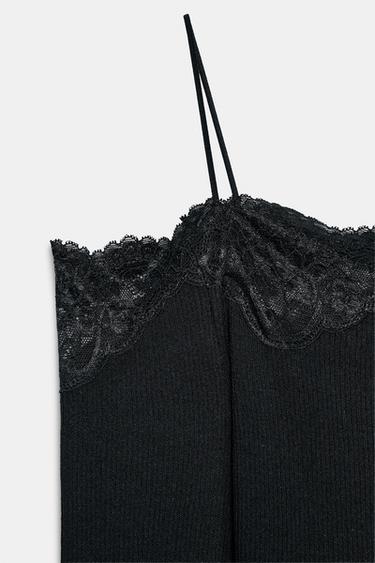 T-SHIRT WITH BARE SHOULDERS - Black by Zara - Image 7