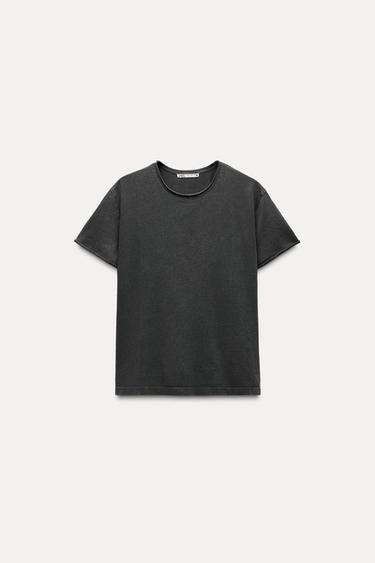 FADED SHORT SLEEVE T-SHIRT - Charcoal by Zara - Image 0