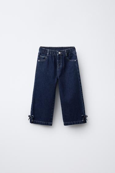 DENIM CULOTTES WITH TIES - Blue by Zara