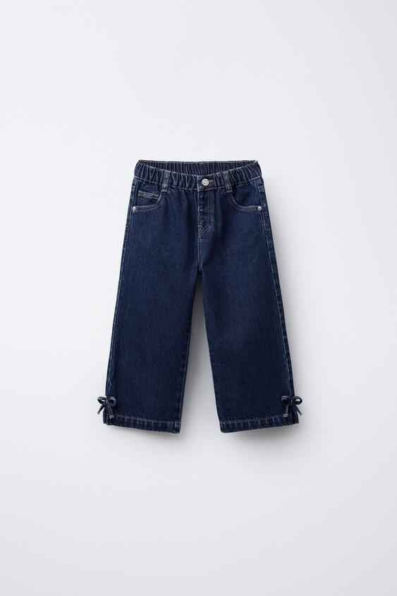 DENIM CULOTTES WITH BOWS