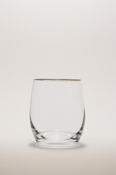 VERRE CRISTALLIN BORD DORÉ - Argent de Zara