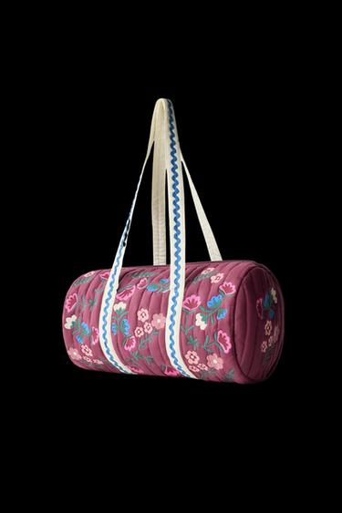 BOWLINGTASCHE MIT STICKEREI - Bordeauxrot von Zara