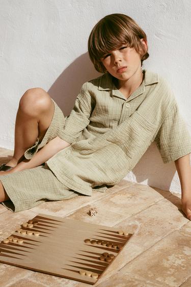 TEXTURED BERMUDA SHORTS - Light green by Zara