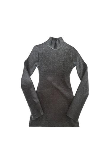 DOLCEVITA IN MAGLIA ELASTICIZZATA NERA CON FILO LAMÈ , DETTAGLIO SCHIENA CUT CUT