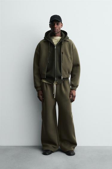 NEOPRENE-EFFECT BOXY FIT JACKET - Olive green by Zara - Image 0
