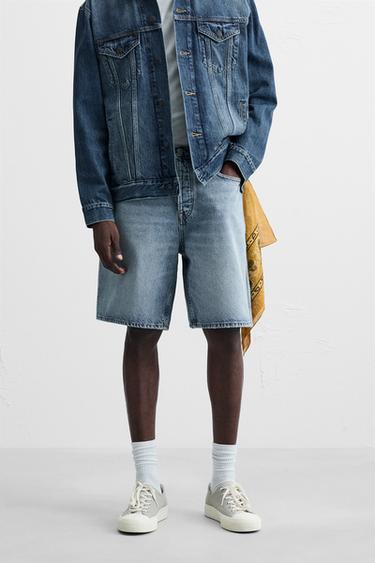 STRAIGHT-FIT-DENIM-BERMUDASHORTS - Mittelblau von Zara