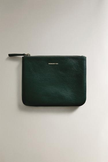SKÓRZANA KOSMETYCZKA "EMERGENCY BAG" - Zielony Zara