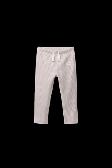 PLAIN RIBBED LEGGINGS WITH LABEL - Ice by Zara - Image 0