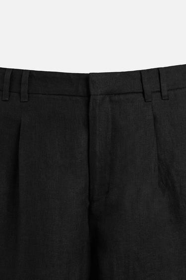 PANTALON DE COSTUME 100 % LIN - Noir de Zara - Image 6