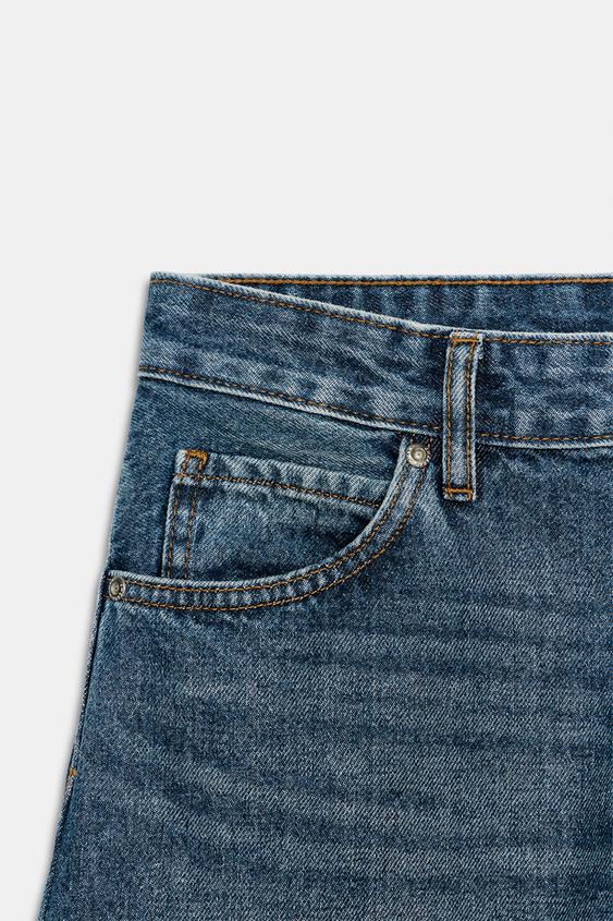 ZW COLLECTION CUFFED mid-waist balloon JEANS - Blue by Zara - Image 3