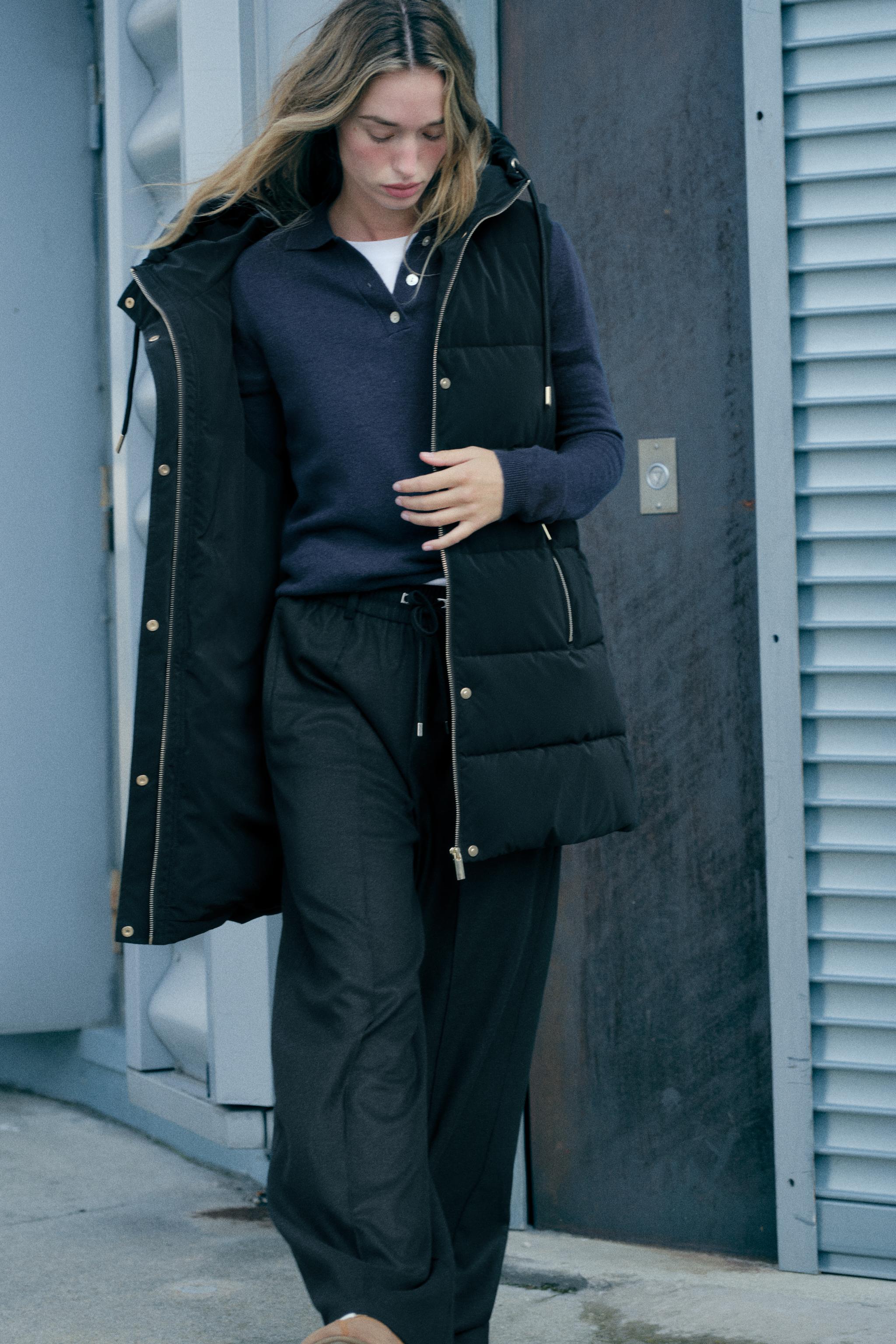 Plumifero Largo Chaleco Acolchado Largo Zara Chaleco Acolchado