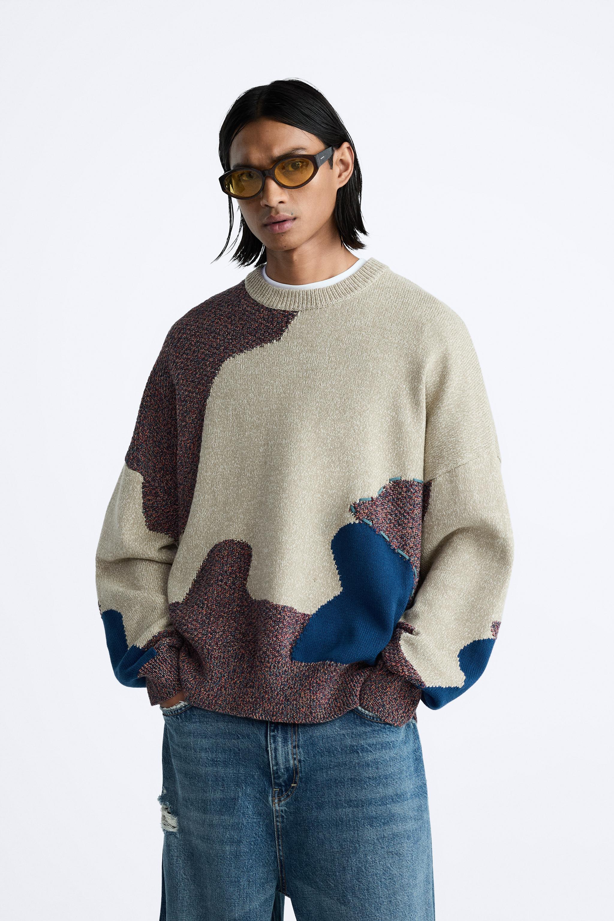 ABSTRACT JACQUARD SWEATER - Brown | ZARA United States