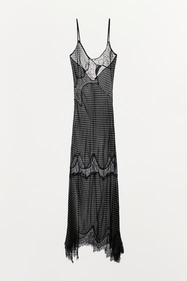 PRINTED LACE DOTS DRESS - Black by Zara - Image 3