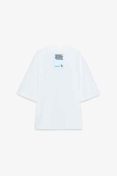 BOXY FIT T-SHIRT WITH LABEL - White by Zara - Image 6