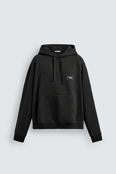 SUDADERA CAPUCHA ESTAMPADOS - Negro de Zara