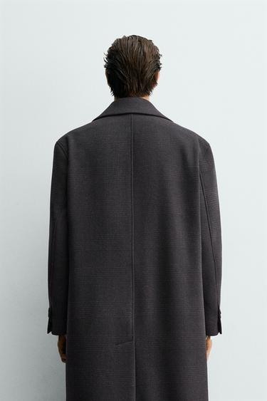 CHECKED DOUBLE-BREASTED COAT - Dark grey by Zara - Image 2