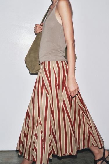 ZW COLLECTION STRIPED MIDI SKIRT - striped by Zara