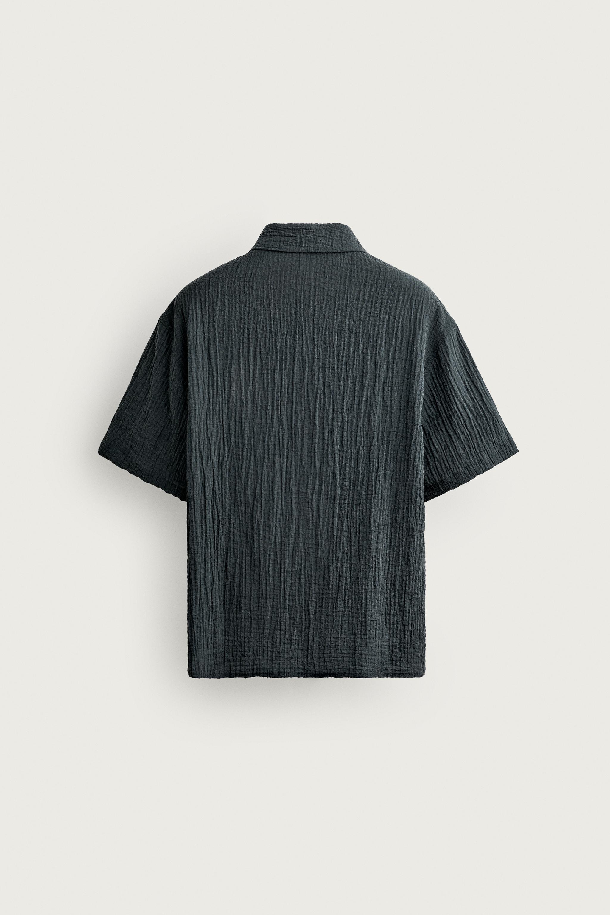 Zara RELAXED FIT KABARTMALI GÖMLEK görsel 8