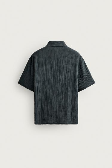 CHEMISE RELAXED FIT À EFFET RELIEF - Bleu de Zara - Image 7