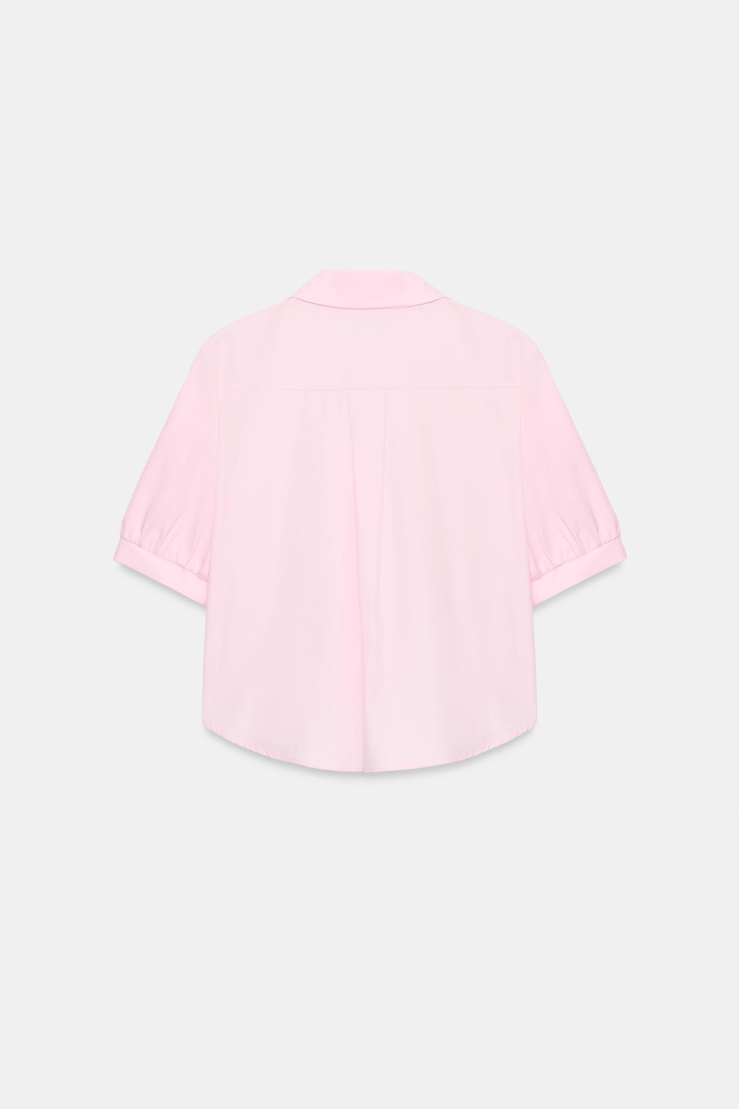 Женская рубашка Zara Pearl Poplin, цвет: Розовый — фото 7