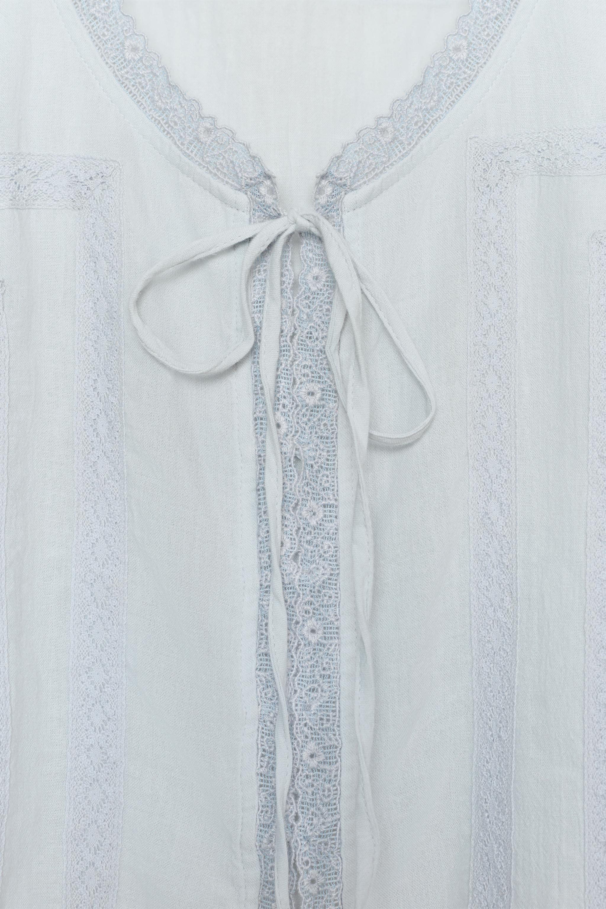 CHEMISE EN GAZE BRODÉE