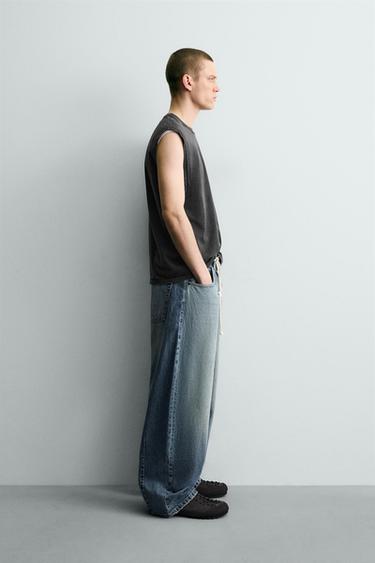 T-SHIRT DÉBARDEUR LAVÉ - Anthracite foncé de Zara - Image 3