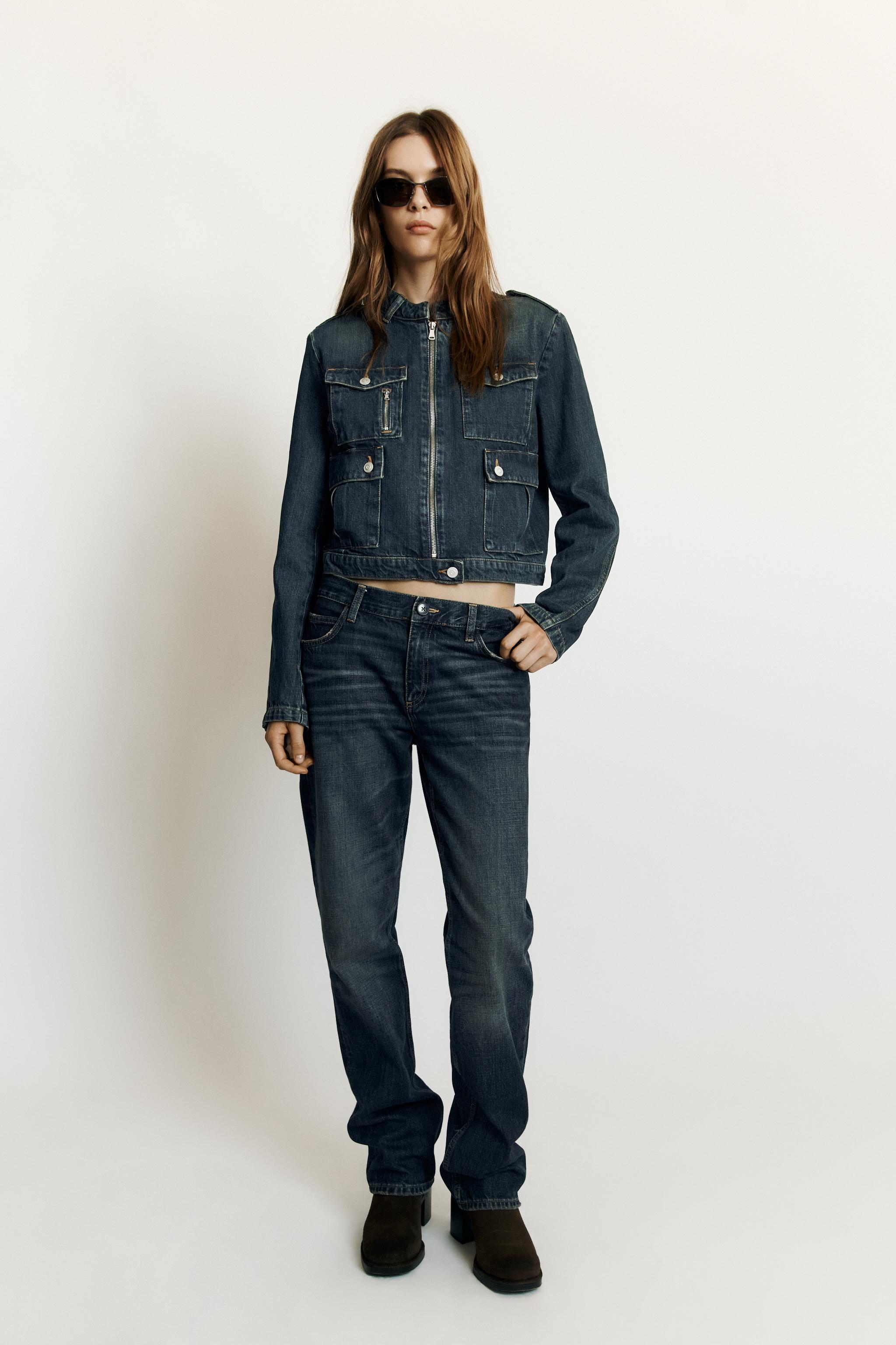FITTED TRF DENIM JACKET WITH POCKETS