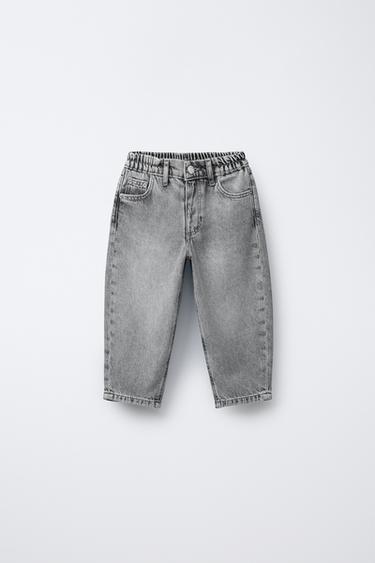 DŽÍNOVÉ KALHOTY BAGGY - Šedá od Zara
