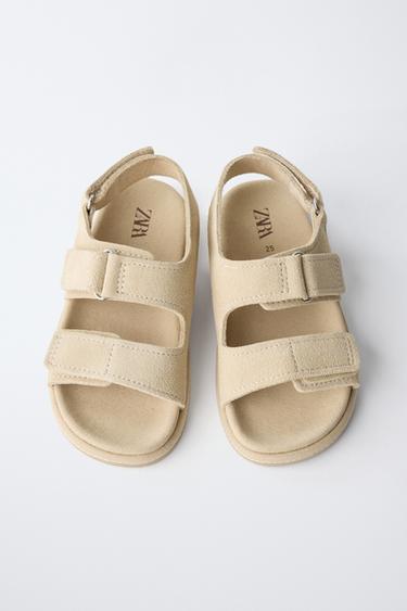 SANDALES EN CUIR - Marron sable de Zara - Image 6