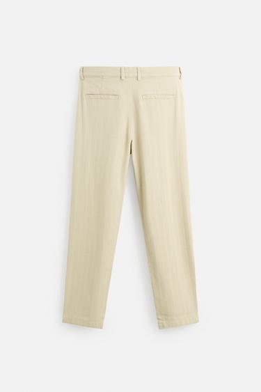 TEXTURED CHINO TROUSERS - Light khaki by Zara - Image 7