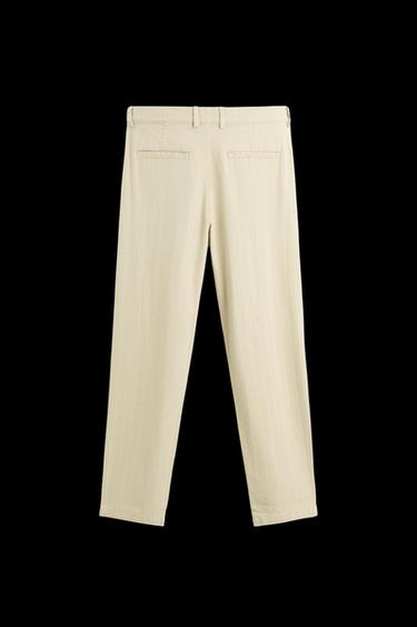 TEXTURED CHINO TROUSERS - Light khaki by Zara