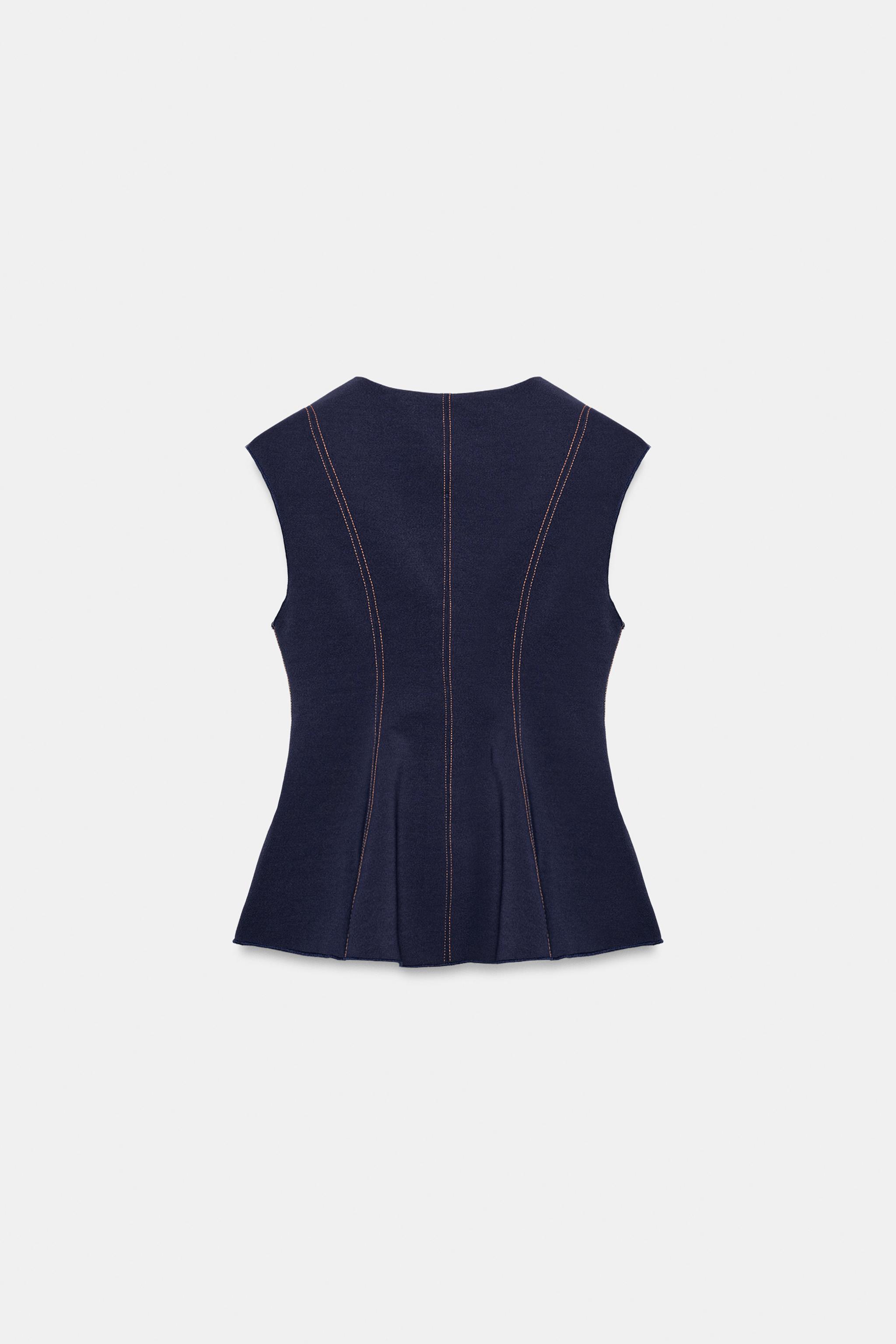 CONTRAST STITCHING VEST - thumbnail 5