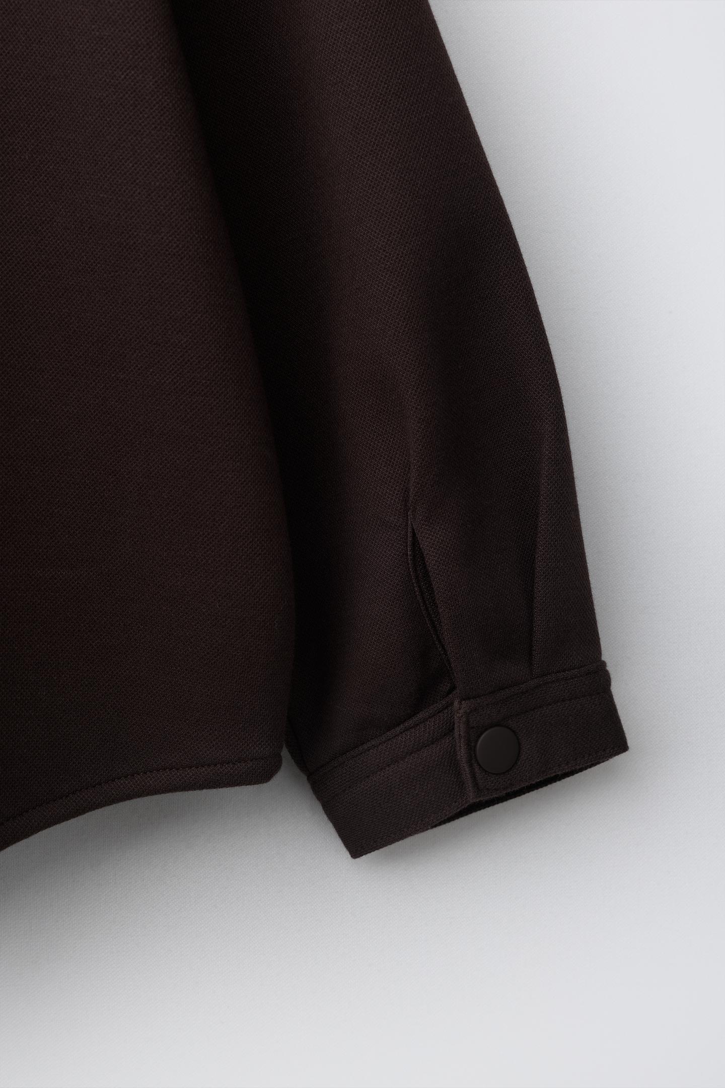 Детская рубашка Zara Comfort Pocket Overshirt, цвет: Коричневый — фото 4