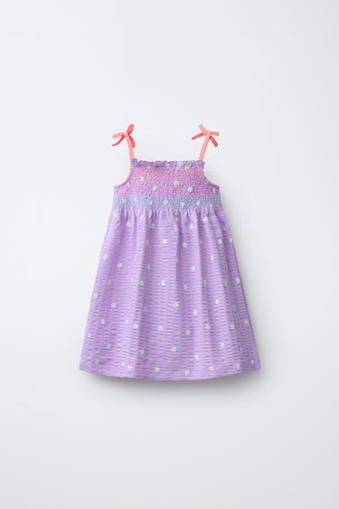 ROBE ÉLASTIQUES IMPRIMÉ FLEURS - Mauve de Zara - Image 1