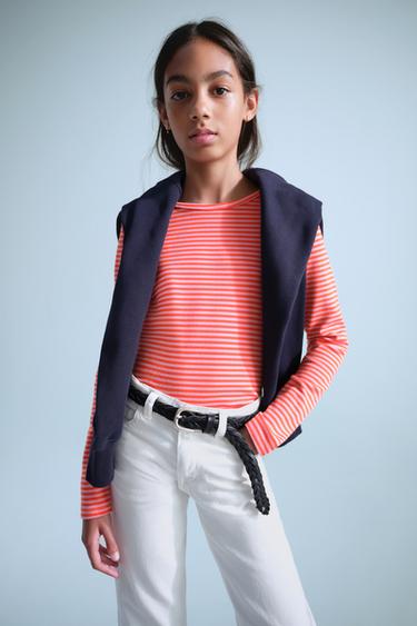 Zara 0FR. PARIS X ZARA 莫代爾條紋 T 恤 - 紅色