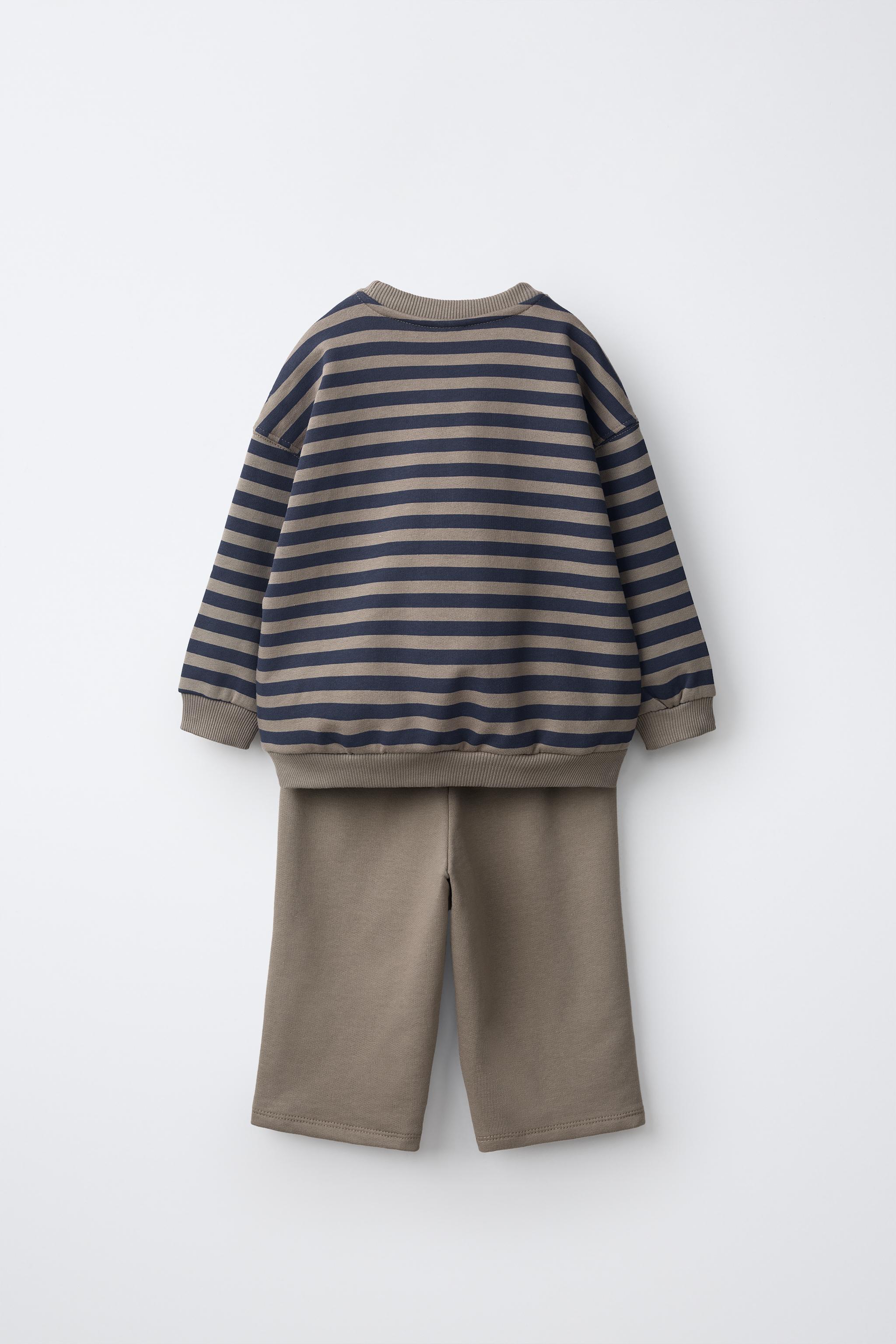 ENSEMBLE DE JOGGING SWEAT RAYURES ET PANTALON WIDE LEG