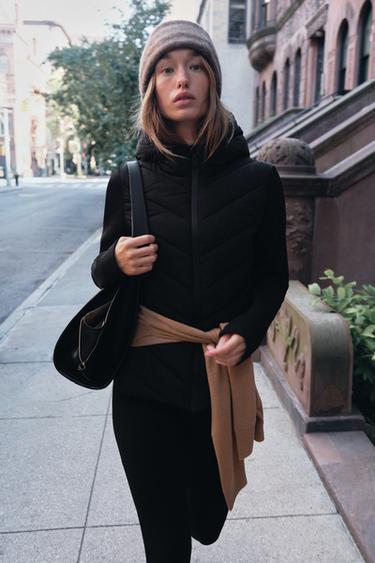 COMBINATION HOODED PUFFER JACKET — Black 2