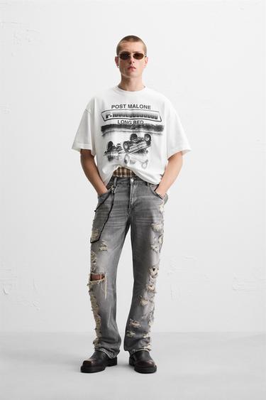 POST MALONE™ T-SHIRT MET PRINT - Gebroken wit van Zara