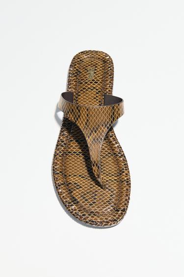 Zara ANIMAL PRINT SANDALS - Snake