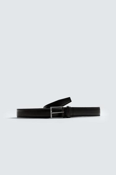 CINTURÓN PIEL VESTIR - Negro de Zara