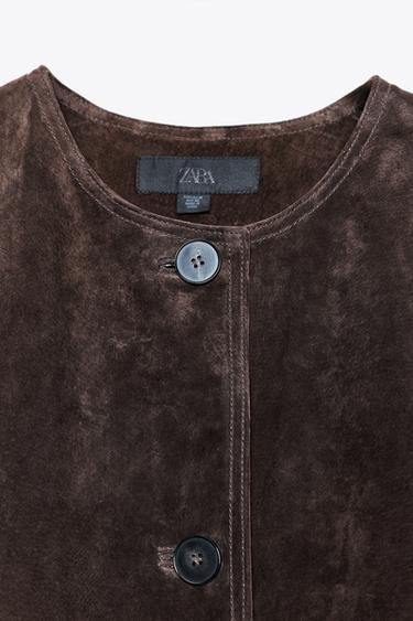 100% LEATHER COAT - Brown by Zara - Image 8