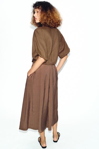 LONG FLOWING BERMUDA SHORTS - Mocha by Zara - Image 3