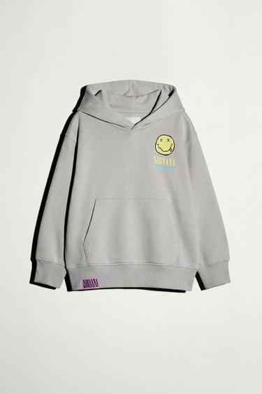 SWEAT À CAPUCHE NIRVANA ® - Gris perle de Zara