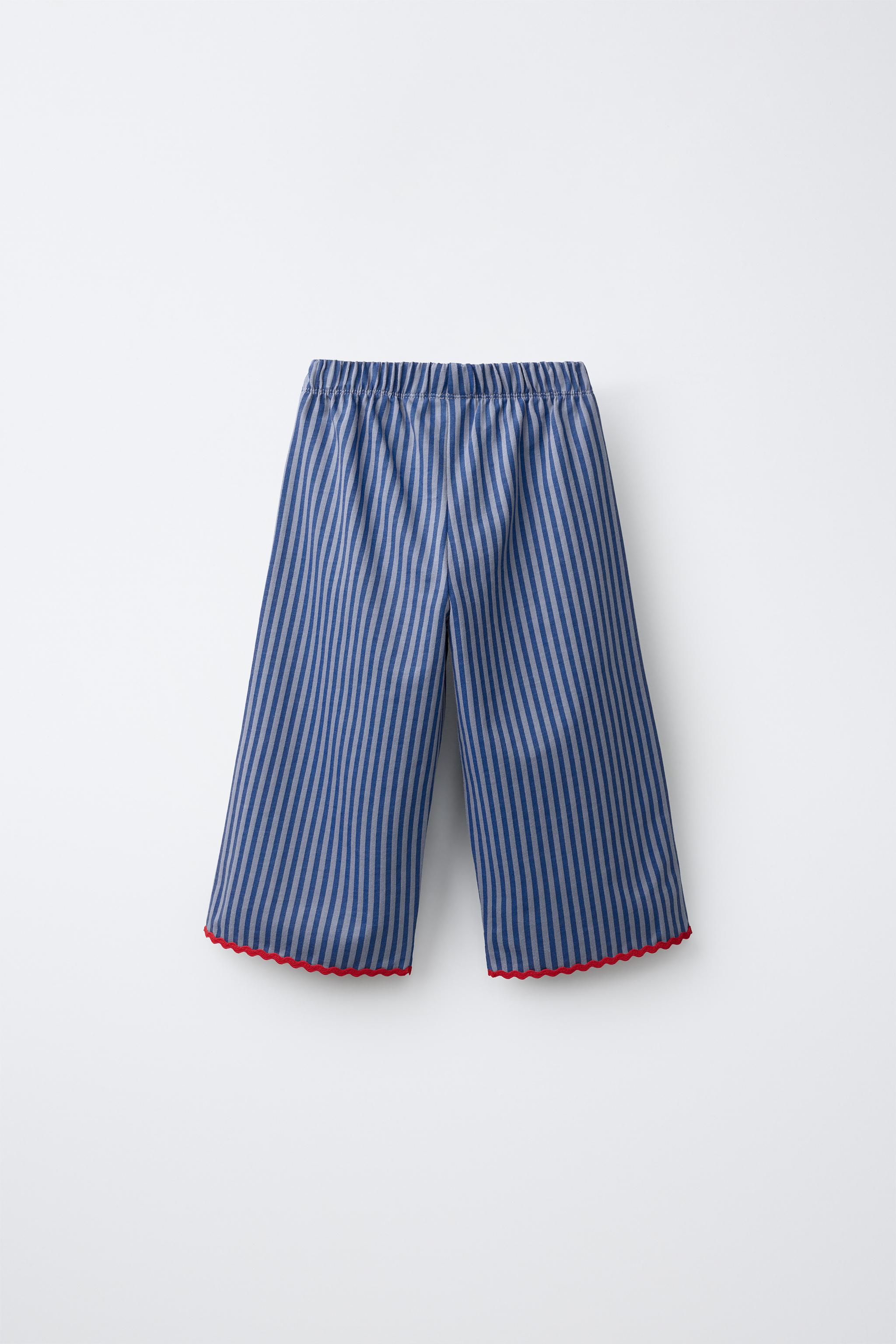 STRIPED RICKRACK PANTS