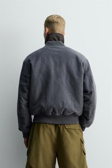 TEXTURED BOMBER JACKET X SR_A - Blue / Grey by Zara - Image 2