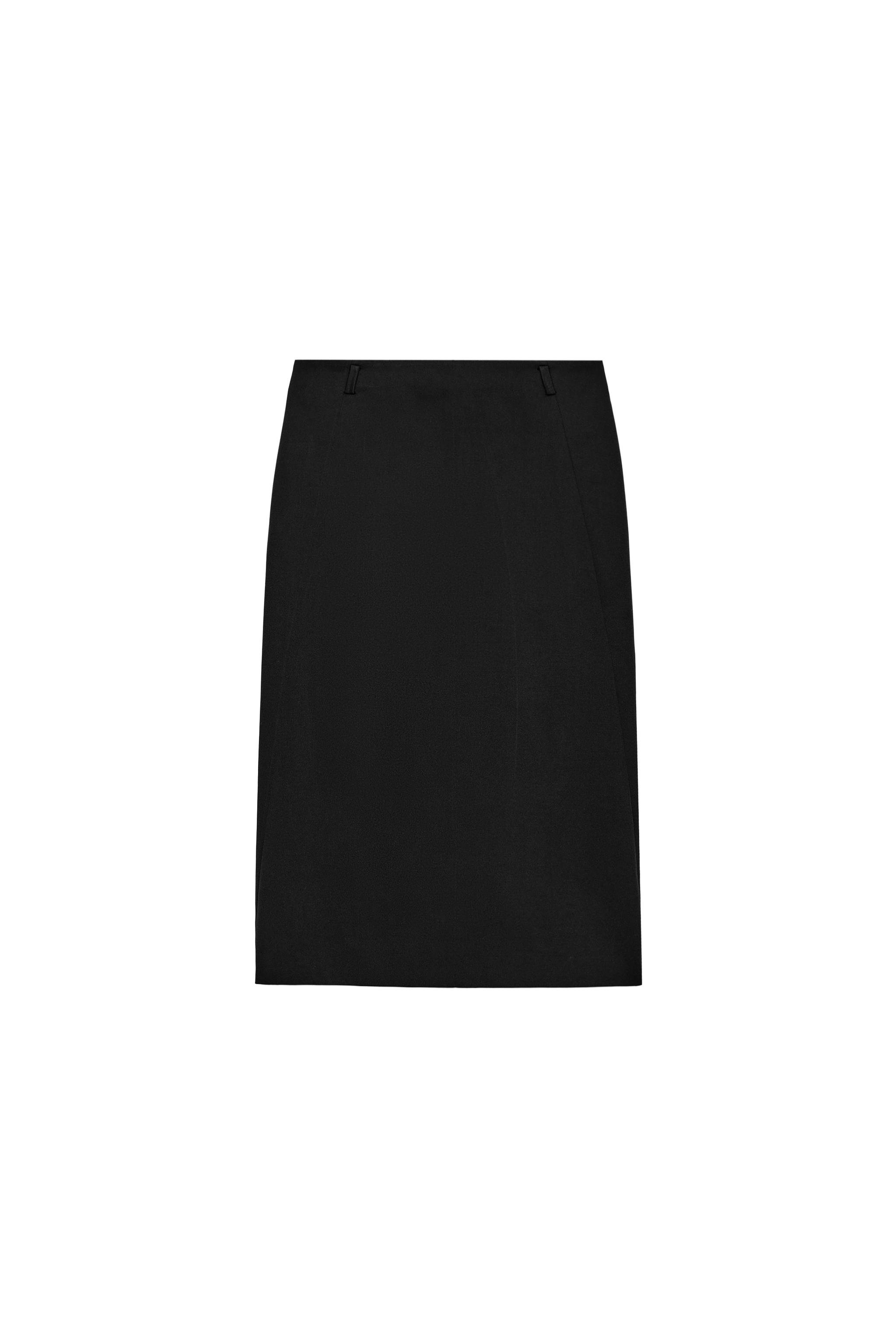 ZW COLLECTION VENTED MIDI SKIRT - Black | ZARA United Kingdom