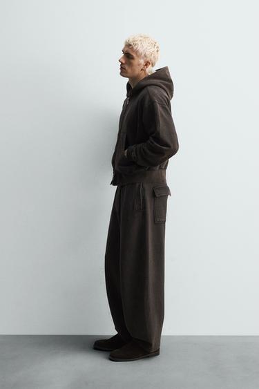 CROPPED FIT HOODIE - Brown by Zara - Image 3