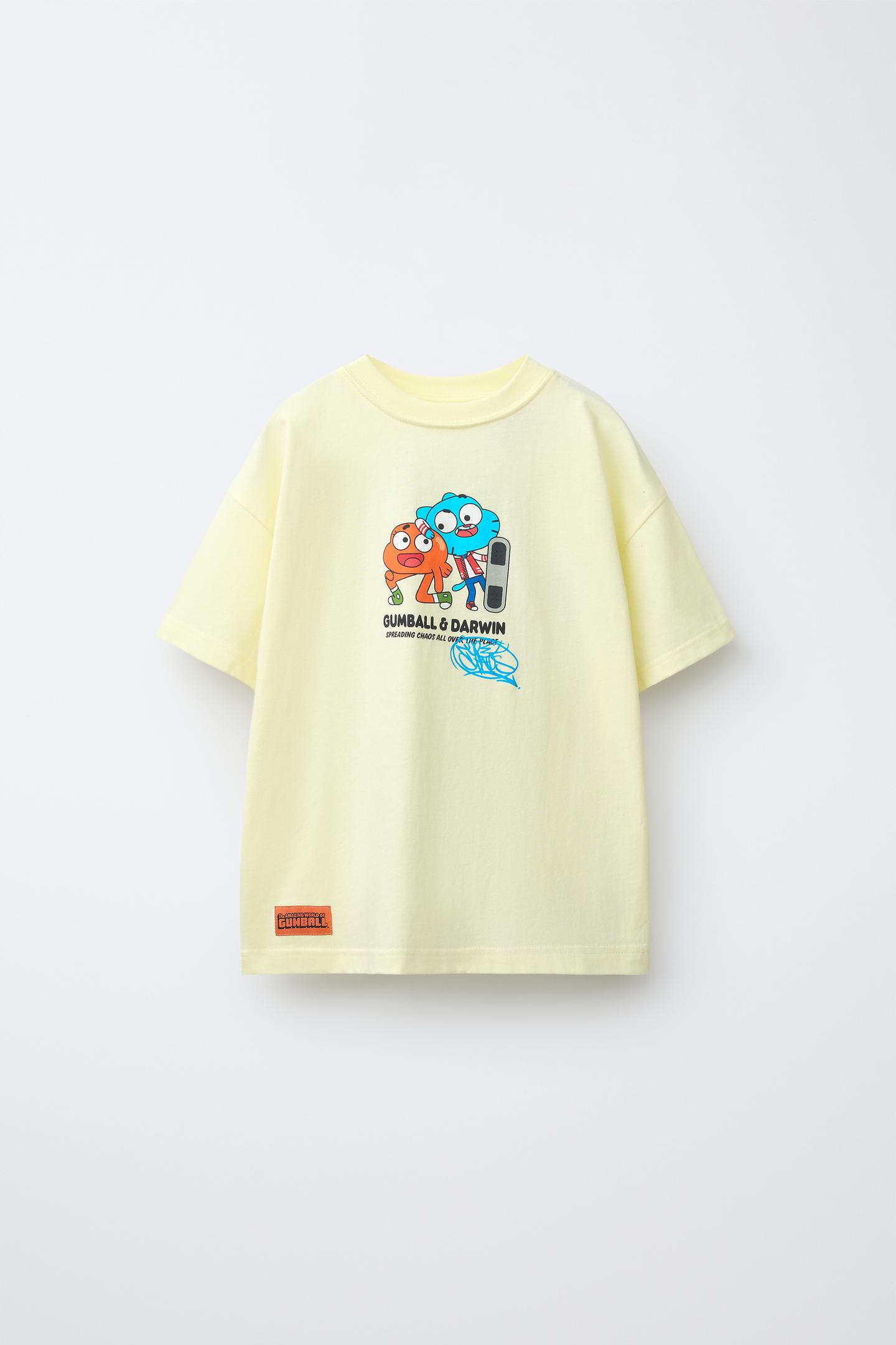 Детская футболка Zara Gumball Cartoon Network™ Printed, цвет: Жёлтый — фото 2